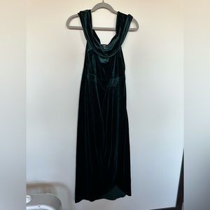 Lulus I’m Enchanted Emerald Green Velvet off-the-shoulder maxi dress